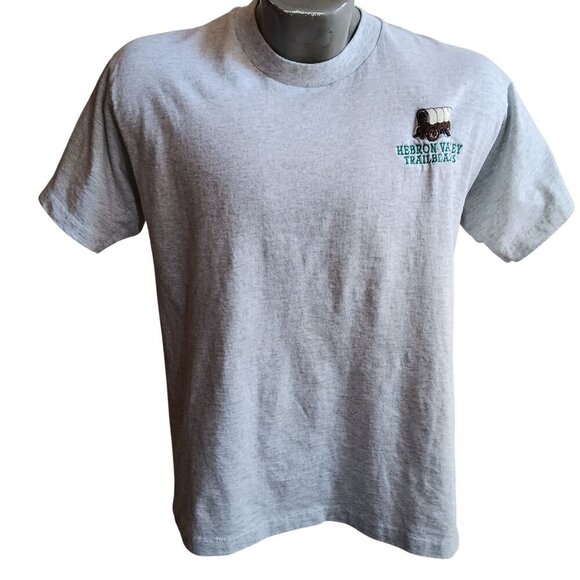 Vintage 1990's Mens Tee Large Single stitch GRAY Embroidered TEXAS T-shirt - Picture 1 of 4